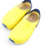 Scholl EVOFLEX żółte granatowe klapki damskie F293782297