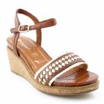 TAMARIS 28308 brązowe złote sandały damskie 1-1-28308-26 394 COGNAC/GOLD