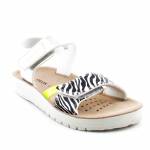 GEOX J15EAC COSTAREI zebra srebrne sandały J15EAC 004BN C0598