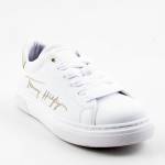 TOMMY HILFIGER T3A4-32152-1375X048 białe złote półbuty SNEAKER WHITE