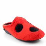 MANITU 320103-04 szare czerwone pantofledamskie