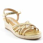 GIOSEPPO LELANT 72076-P Dark Gold złote sandały damskie wl24