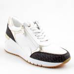 MARCO TOZZI 23723-41 19H WHITE COMBbiałe brazowe sneakersy damskie WL25