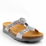 SCHOLL NEW BOGOTA WEDGE MED srebrne klapki damskie wl25 MF266071628