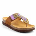 SCHOLL TANISHA MED brązowe różowe japonki damskie wl25 MF313281011