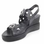 TAMARIS 28331 czarne sandały damskie na koturnie 1-1-28331-26 001 BLACK