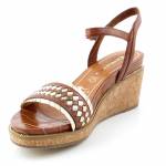 TAMARIS 28308 brązowe złote sandały damskie 1-1-28308-26 394 COGNAC/GOLD
