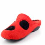 MANITU 320103-04 szare czerwone pantofledamskie