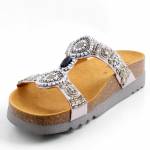 SCHOLL NEW BOGOTA WEDGE MED srebrne klapki damskie wl25 MF266071628