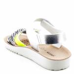 GEOX J15EAC COSTAREI zebra srebrne sandały J15EAC 004BN C0598