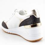 MARCO TOZZI 23723-41 19H WHITE COMBbiałe brazowe sneakersy damskie WL25