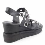 TAMARIS 28331 czarne sandały damskie na koturnie 1-1-28331-26 001 BLACK