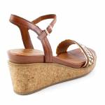TAMARIS 28308 brązowe złote sandały damskie 1-1-28308-26 394 COGNAC/GOLD