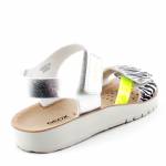 GEOX J15EAC COSTAREI zebra srebrne sandały J15EAC 004BN C0598