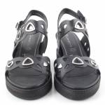 TAMARIS 28331 czarne sandały damskie na koturnie 1-1-28331-26 001 BLACK
