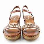 TAMARIS 28308 brązowe złote sandały damskie 1-1-28308-26 394 COGNAC/GOLD