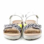 GEOX J15EAC COSTAREI zebra srebrne sandały J15EAC 004BN C0598