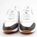 MARCO TOZZI 23723-41 19H WHITE COMBbiałe brazowe sneakersy damskie WL25