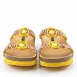 SCHOLL NEW BOGOTA WEDGE MED żółte klapkidamskie wl25 MF266072007