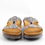 SCHOLL NEW BOGOTA WEDGE MED srebrne klapki damskie wl25 MF266071628
