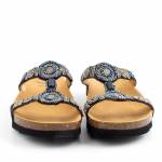 SCHOLL NEW BOGOTA WEDGE MED czarne multi klapki damskie wl25 MF266071370
