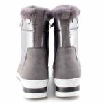 CAPRICE 26425-27 srebrne śniegowce damskie 9-9-26425-27 345 TAUPE COMB TEX
