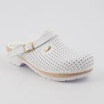 Scholl Clog super comfort 41-46 białe klapki *drewno*