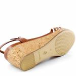 TAMARIS 28308 brązowe złote sandały damskie 1-1-28308-26 394 COGNAC/GOLD