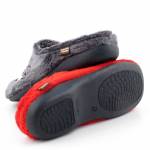 MANITU 320103-04 szare czerwone pantofledamskie