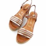 TAMARIS 28308 brązowe złote sandały damskie 1-1-28308-26 394 COGNAC/GOLD