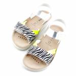GEOX J15EAC COSTAREI zebra srebrne sandały J15EAC 004BN C0598