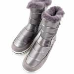 CAPRICE 26425-27 srebrne śniegowce damskie 9-9-26425-27 345 TAUPE COMB TEX
