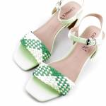 CAPRICE 28320-42 701 GREEN COMB zielone seledynowe sandały damskie wl24