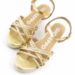 GIOSEPPO LELANT 72076-P Dark Gold złote sandały damskie wl24
