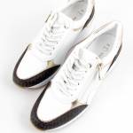 MARCO TOZZI 23723-41 19H WHITE COMBbiałe brazowe sneakersy damskie WL25