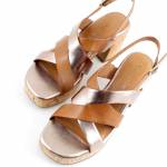 TAMARIS 28312-44 392 COGNAC COMB brązowe złote sandały damskie wl25