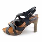 HEE 17035 VAQUETILLA NEGRO CZARNE SANDAŁY *DL*