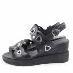 TAMARIS 28331 czarne sandały damskie na koturnie 1-1-28331-26 001 BLACK