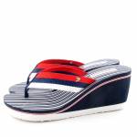 GIOSEPPO 48666-P CASIS granatowe czerwone białe klapki damskie Navy
