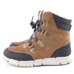 GEOX J16APA FLEXYPER brązowe czarne śniegowce dziewczęce J16APA 022FU C6175