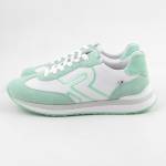 RIEKER 42509-81 białe błękitne sneakersy damskie wl24