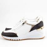 MARCO TOZZI 23723-41 19H WHITE COMBbiałe brazowe sneakersy damskie WL25
