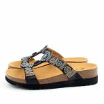 SCHOLL NEW BOGOTA WEDGE MED czarne multi klapki damskie wl25 MF266071370